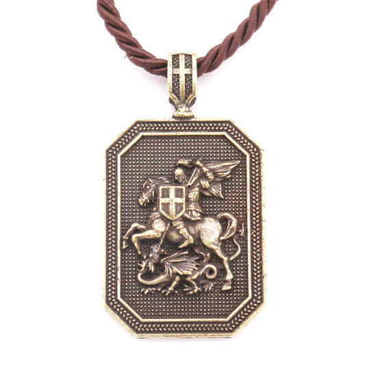 Saint George Metal Necklace for Export Markets - Norse Legacy Collection