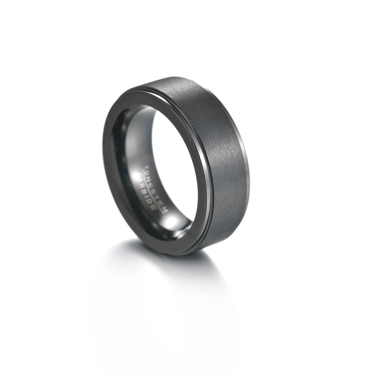 Sophisticated Black & Gold Tungsten Steel Men's Ring - Size 8-12