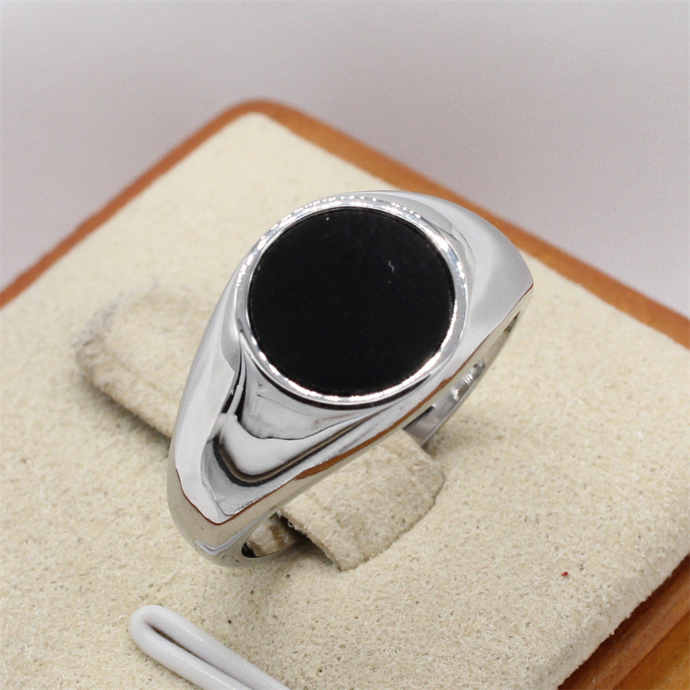 Everyday Genie Titanium Steel Gem Ring for Men and Women