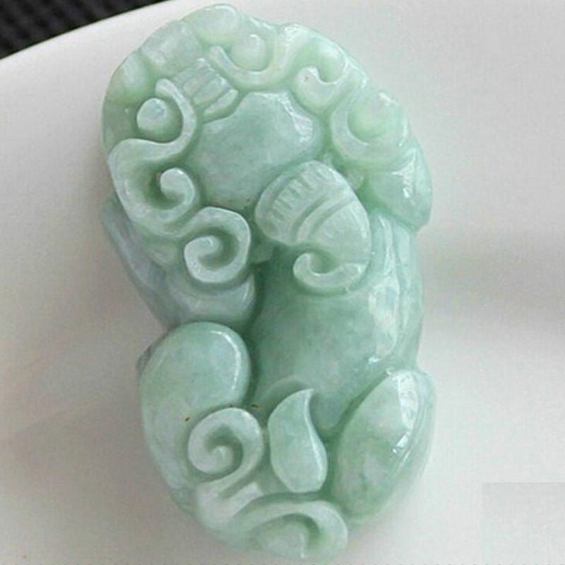 Fortune's Blessing Jade Pixiu Pendant in Sterling Silver