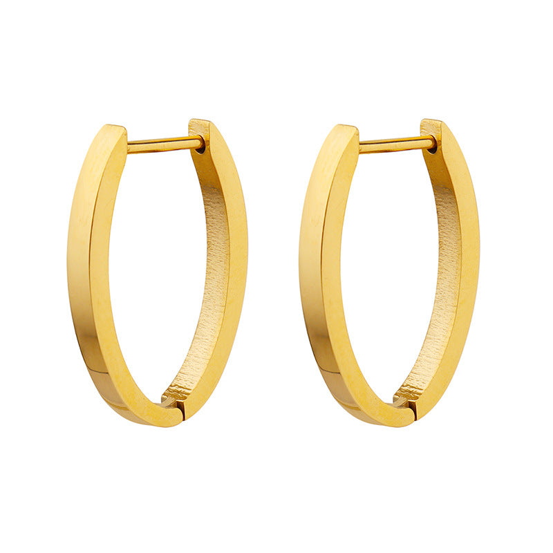 Trendy Titanium U-Shaped Earrings for Instagram Cool Style