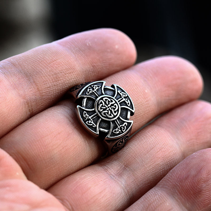 Nordic Viking-Inspired Celtic Knot Titanium Steel Men's Ring Jewelry