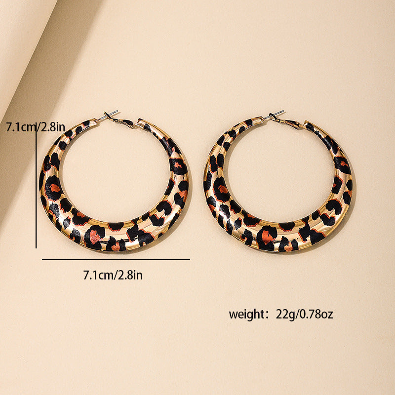 Exaggerated Leopard Print Earrings - Vienna Verve Collection