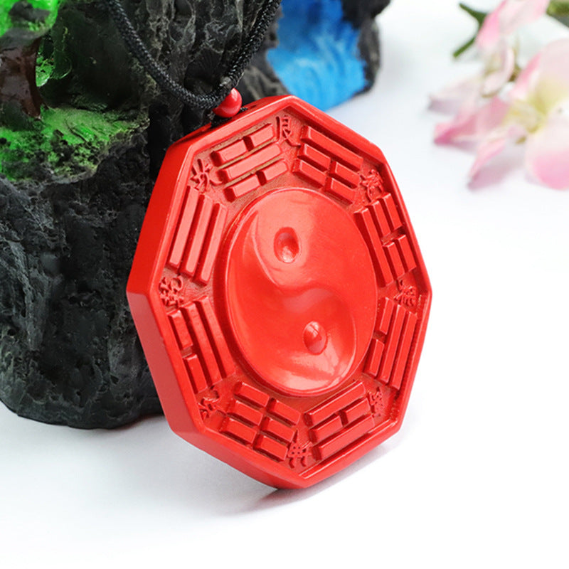 Red Sand Yin Yang Bagua Tag Pendant for Harmonizing and Protecting