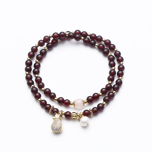 Fortune's Favor Sterling Silver Garnet Bracelet