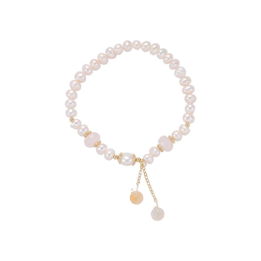 Peach Blossom Pollen Crystal Pearl Bracelet