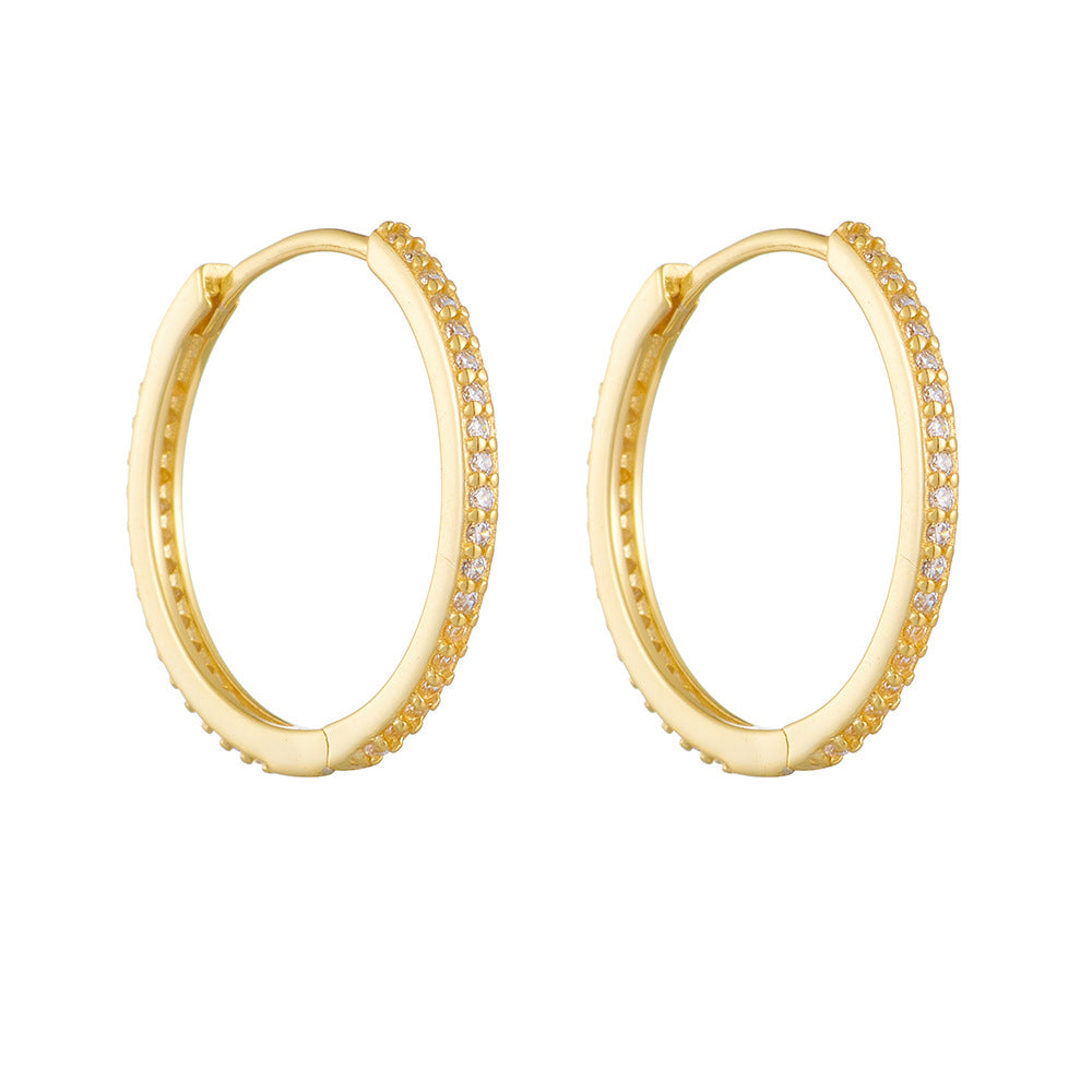 Zircon Sterling Silver Hoop Earrings