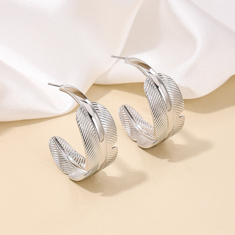 Leafy Elegance Metal Earrings from Planderful's Vienna Verve Collection