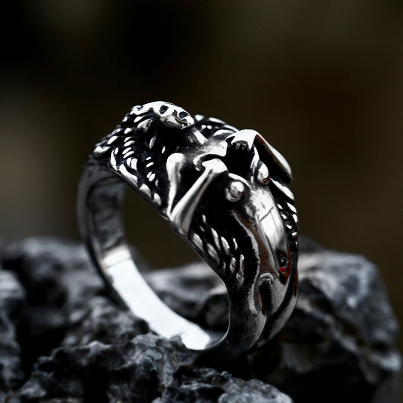 Retro Gothic Titanium Steel Men's Ring - Wholesale Venus Muse Collection