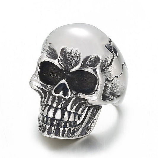 Creative Titanium Steel Skull Ring for Men - Rock Style Bracelet Jewelry from AliExpress