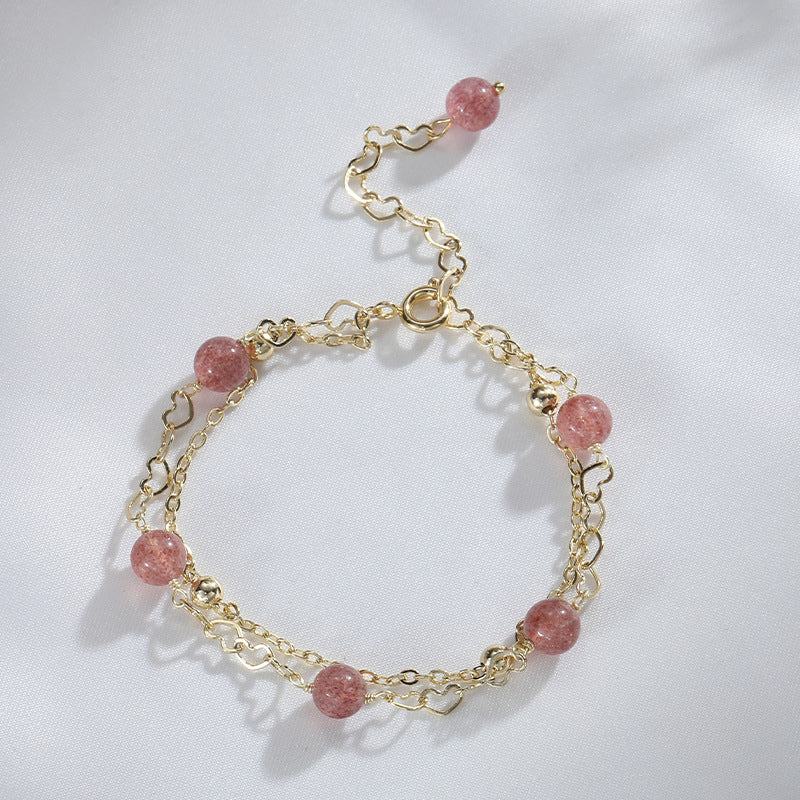 Fortune's Favor Sterling Silver Bracelet with Pink Crystal