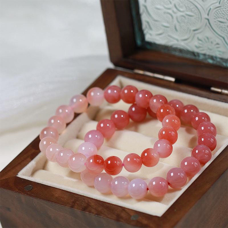 Elegant Sterling Silver Crystal and Agate Beaded Bracelet - Fortune's Favor