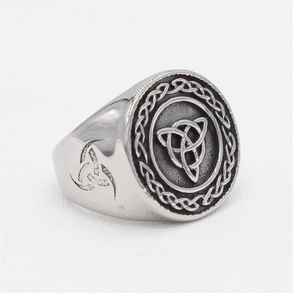 Retro Nordic Viking Pirates Celtic Titanium Steel Ring for Men