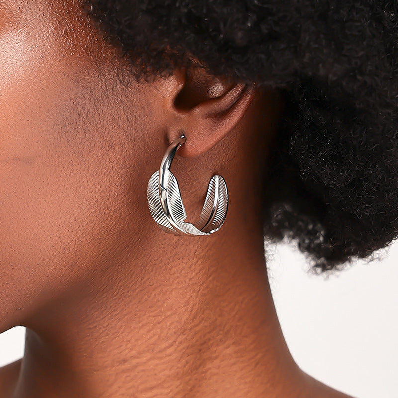 Leafy Elegance Metal Earrings from Planderful's Vienna Verve Collection