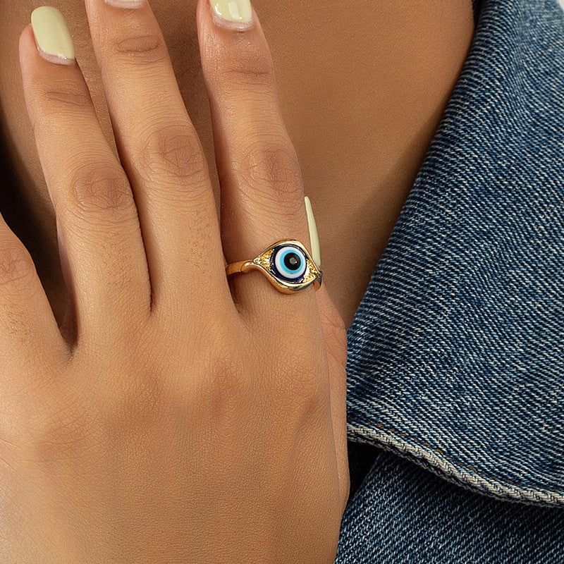 Enchanting Blue Eye Ring - Exquisite Cross-border Fashion Accessory for Women