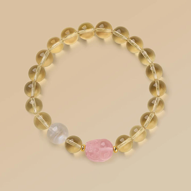 Yellow Crystal Pixiu Bracelet - Symbol of Positivity and Prosperity