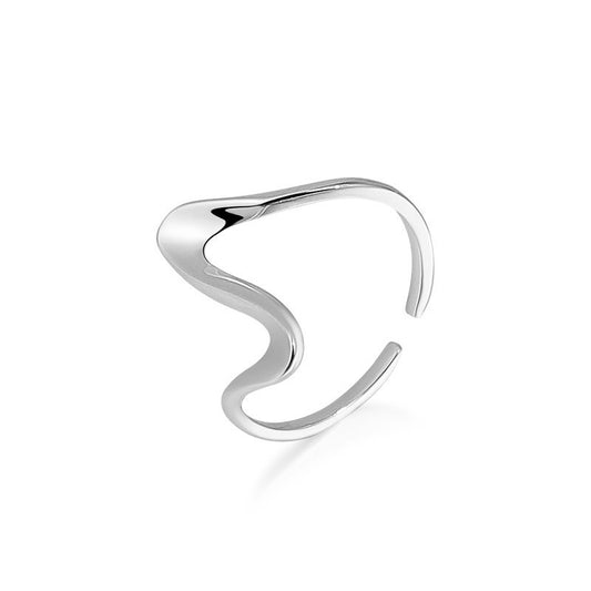 Irregular Wave Opening Sterling Silver Ring