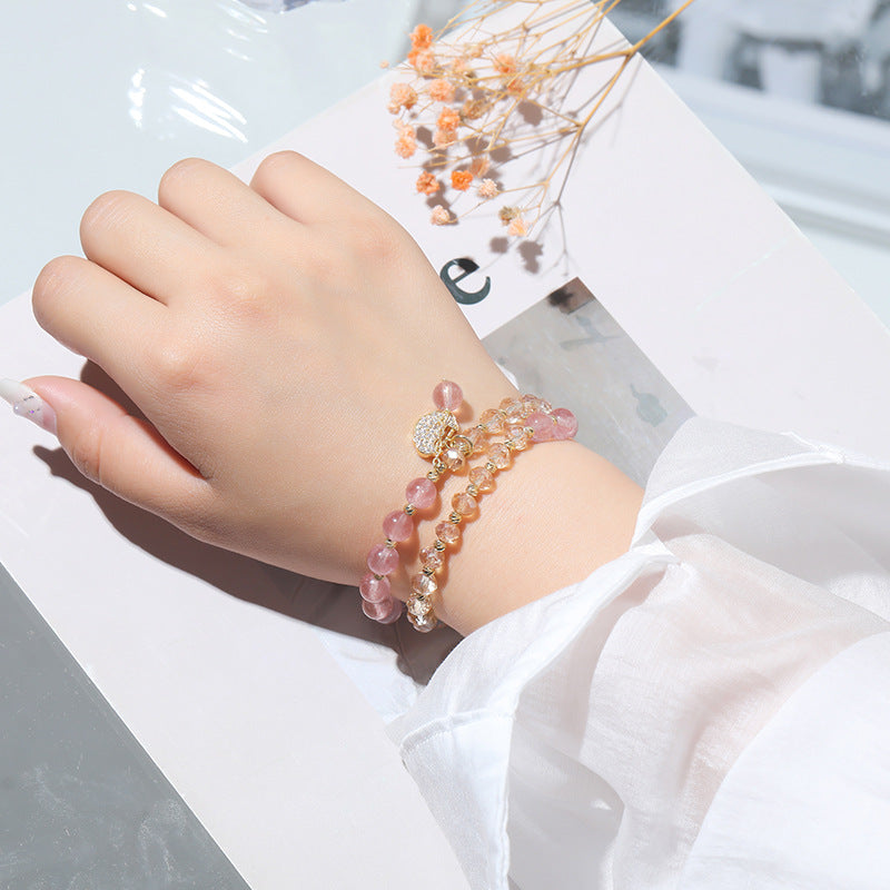 Luxurious Crystal Bracelet with Unique Ruyi Lock Design