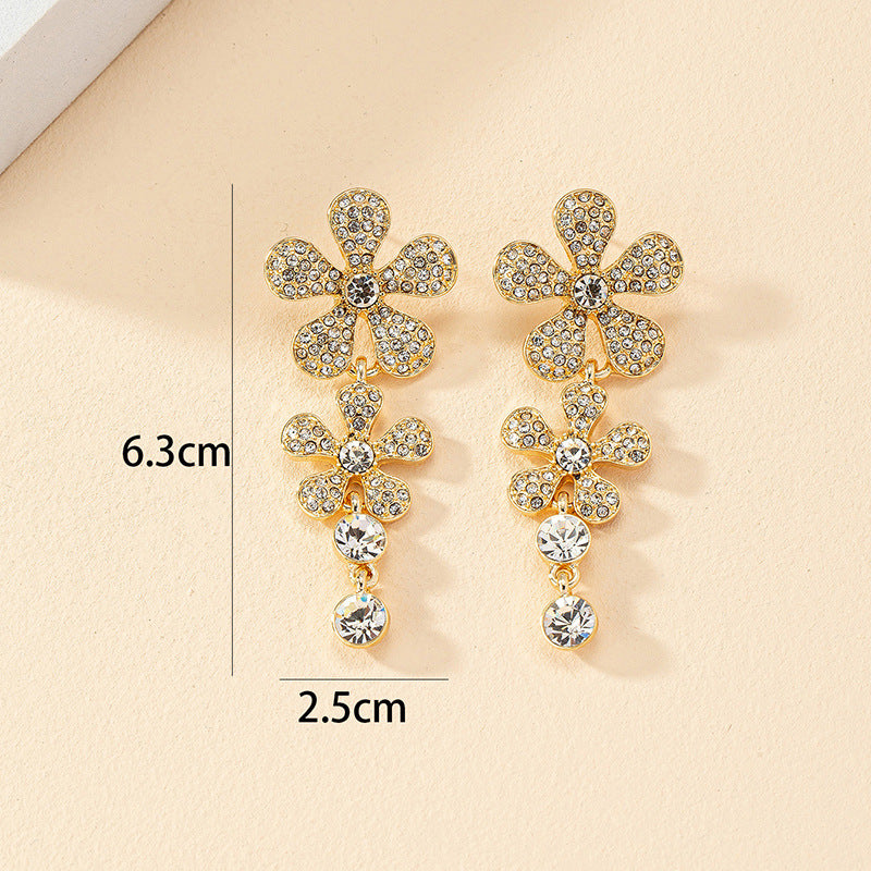 Luxurious Vienna Verve Metal Flower Earrings - Elegant Fashion Accessories