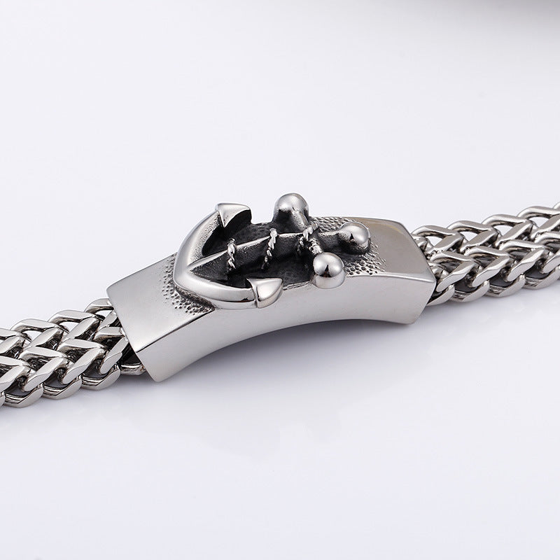 Personalized Creative Punk Style Titanium Steel Men's Bracelet for European and American Fashion