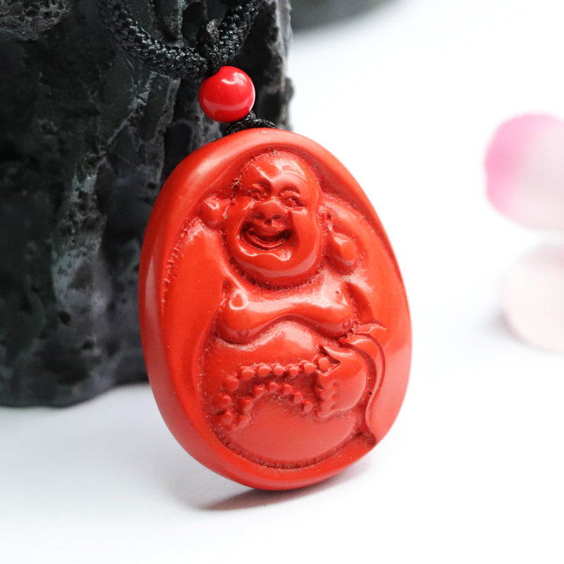 Cinnabar Buddha Pendant for Serenity and Blessings