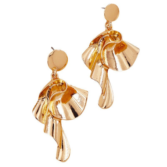 Exaggerated Flower Alloy Earrings - Vienna Verve Collection