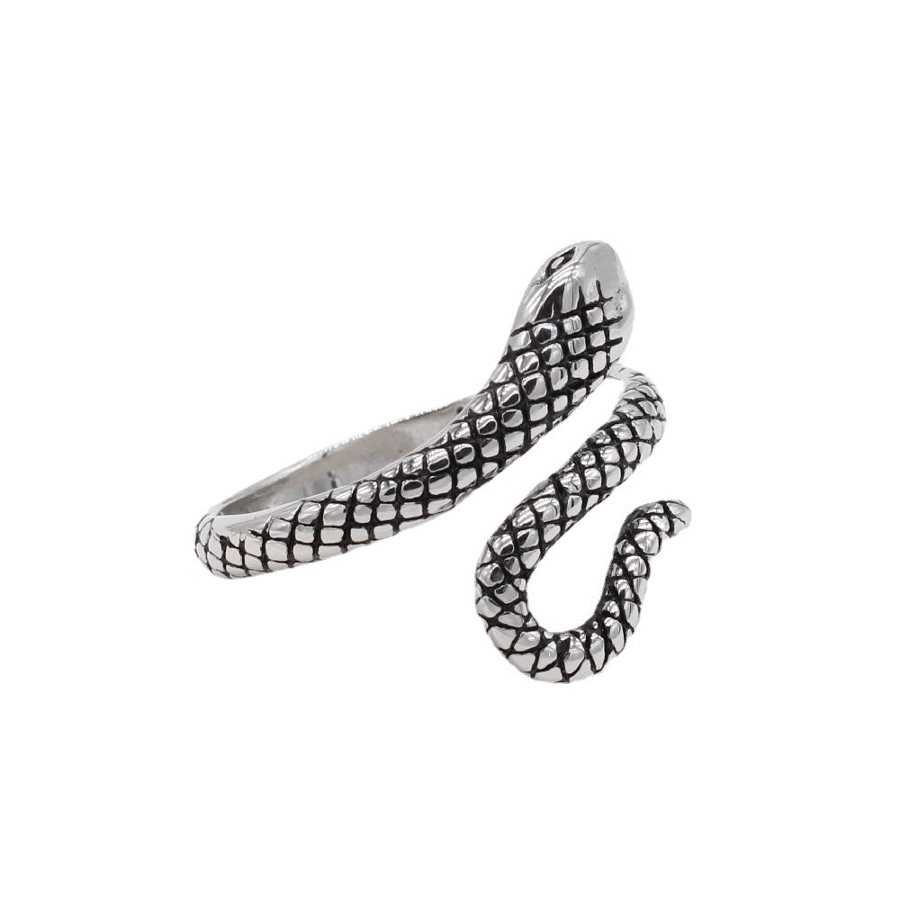 Simple Snake Titanium Steel Ring for Men