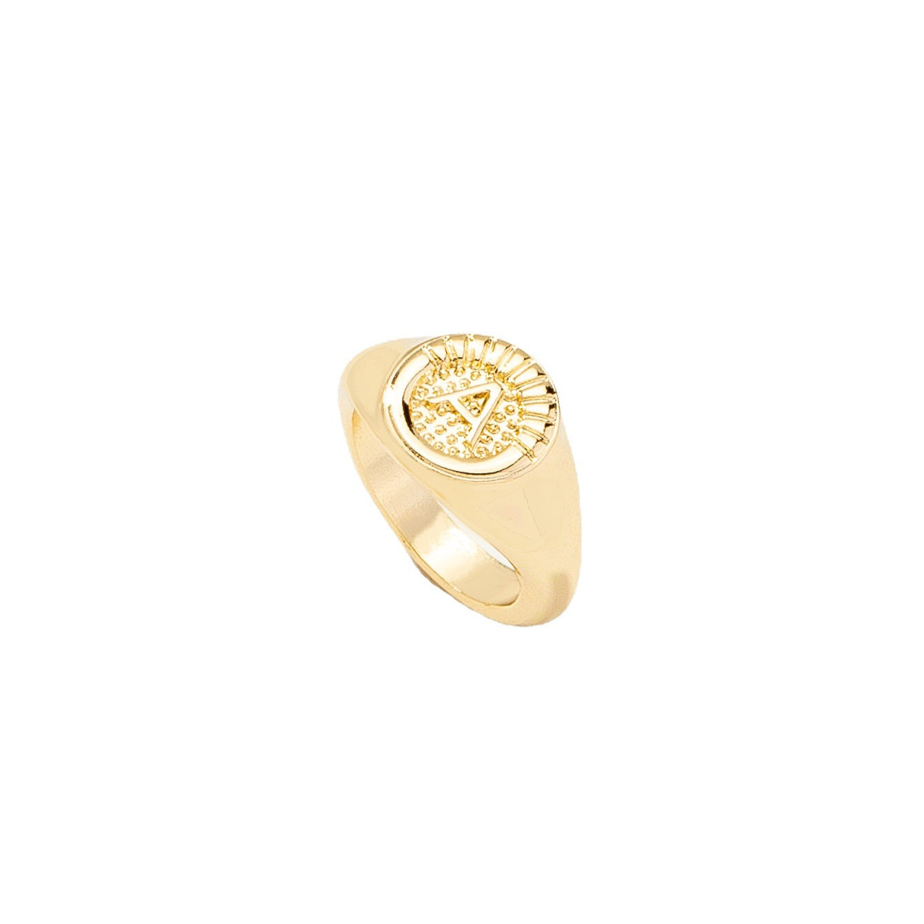 European and American Jewelry Collection: Trendy Alloy Letter A Ring for Instagram-Worthy Style