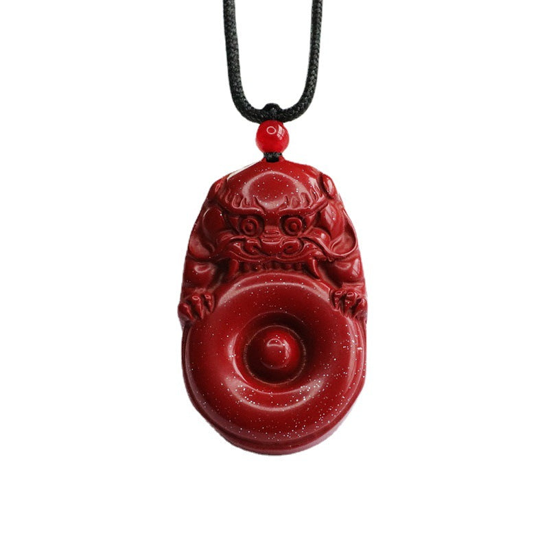 Cinnabar Pendant Pixiu Safe Buckle Pendant