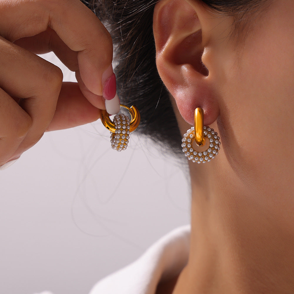 Luxurious Retro Gold-Plated Zircon Earrings for Stylish Women