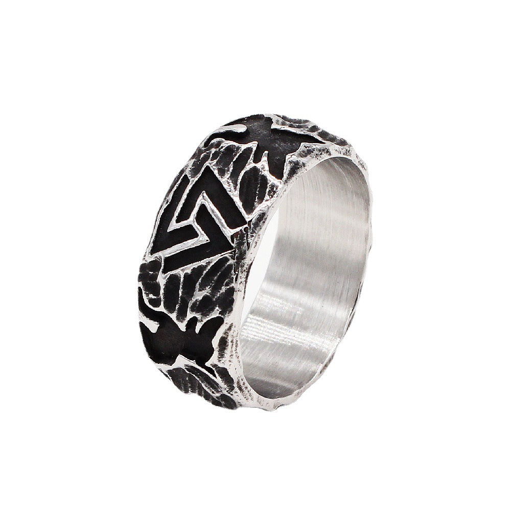 Vintage Titanium Steel Ring for Men - European and American Wholesale Jewelry