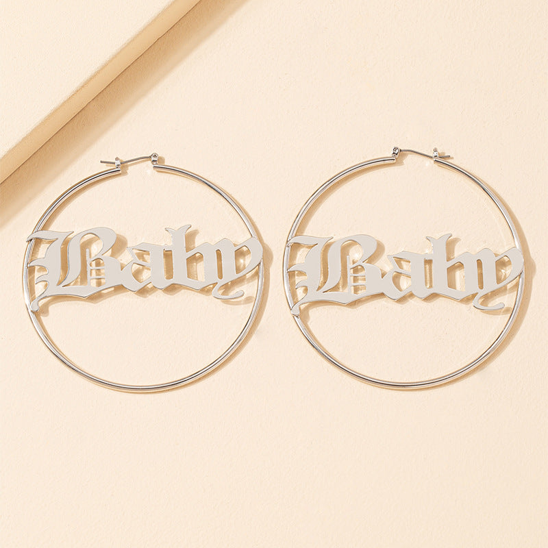 Exaggerated Big Circle Earrings with European Flair