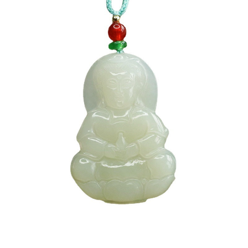 Guanyin Necklace Crafted with Hotan Jade