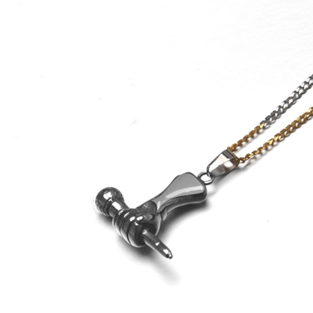 Trendy Titanium Steel Necklace with Retro Microphone Pendant for Men