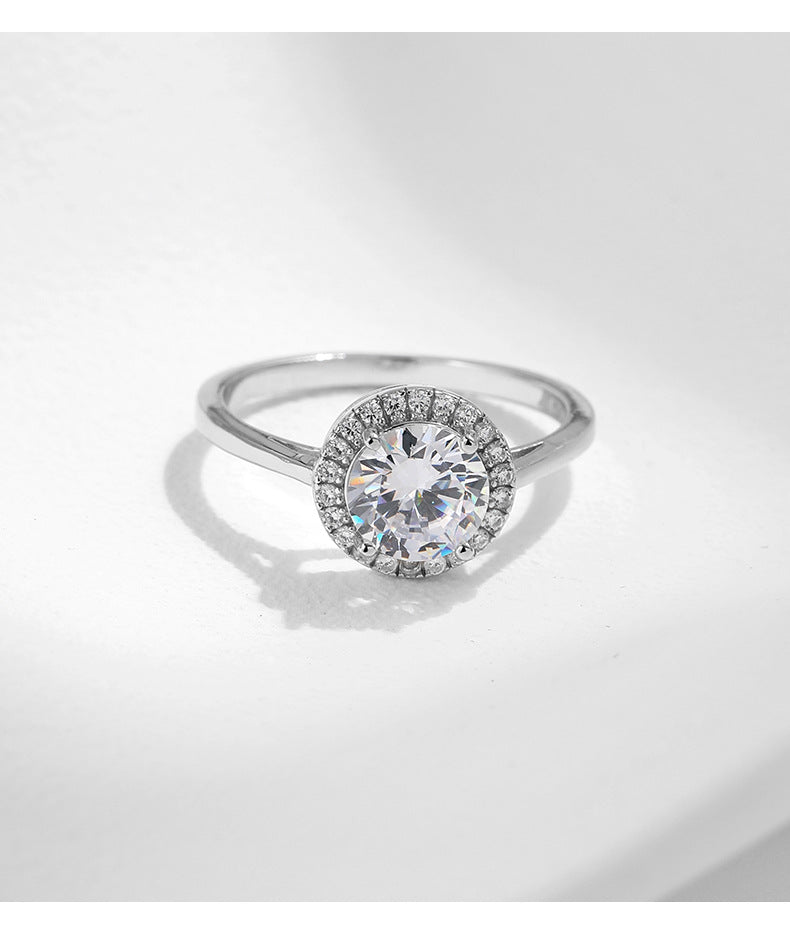 Sparkling Zircon Sterling Silver Elegance Ring