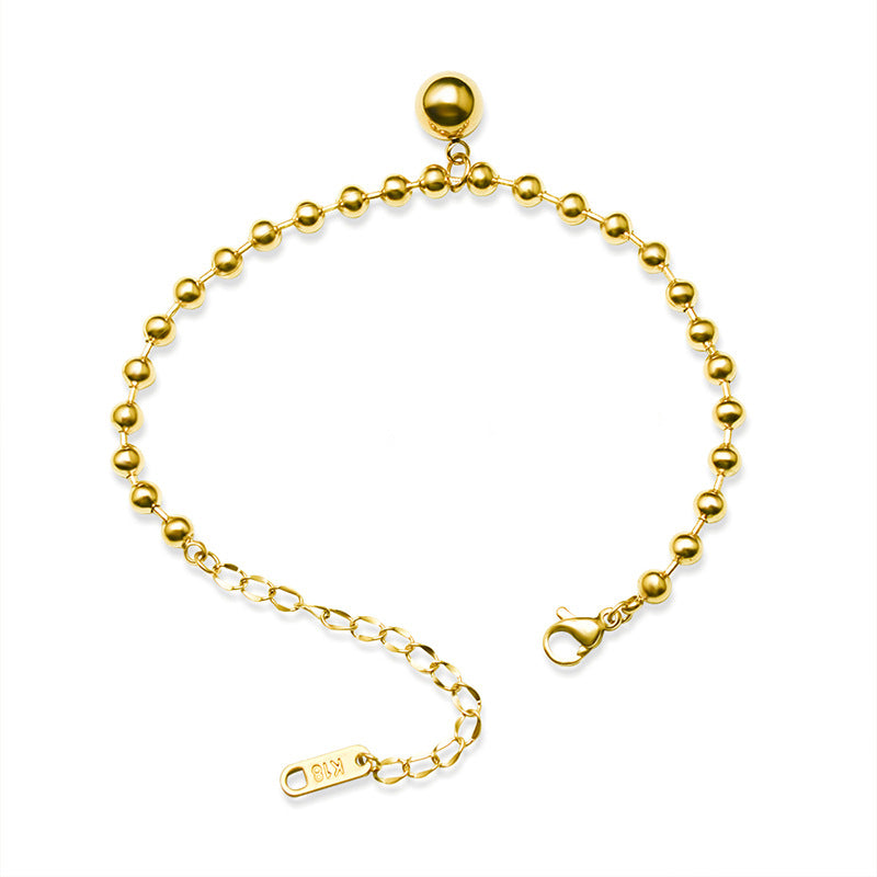 Luxurious 18K Gold Plated Geometric Steel Ball Bracelet