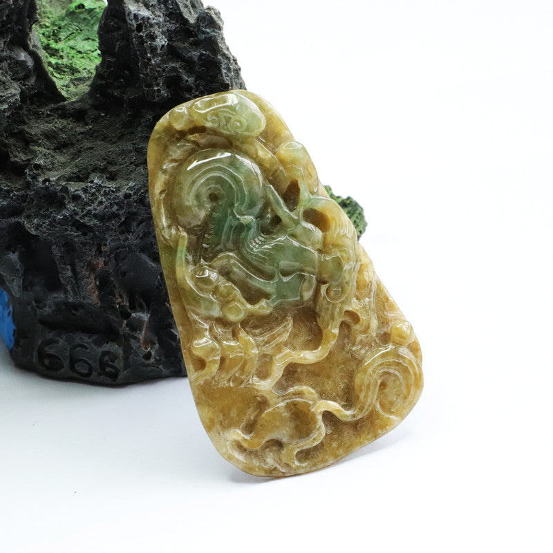 Jade Dragon Ruyi Pendant from Planderful Collection