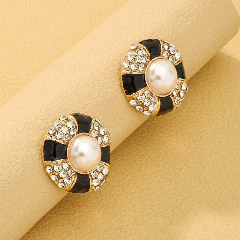 Vintage Korean Style Round Alloy Earrings - Vienna Verve Collection