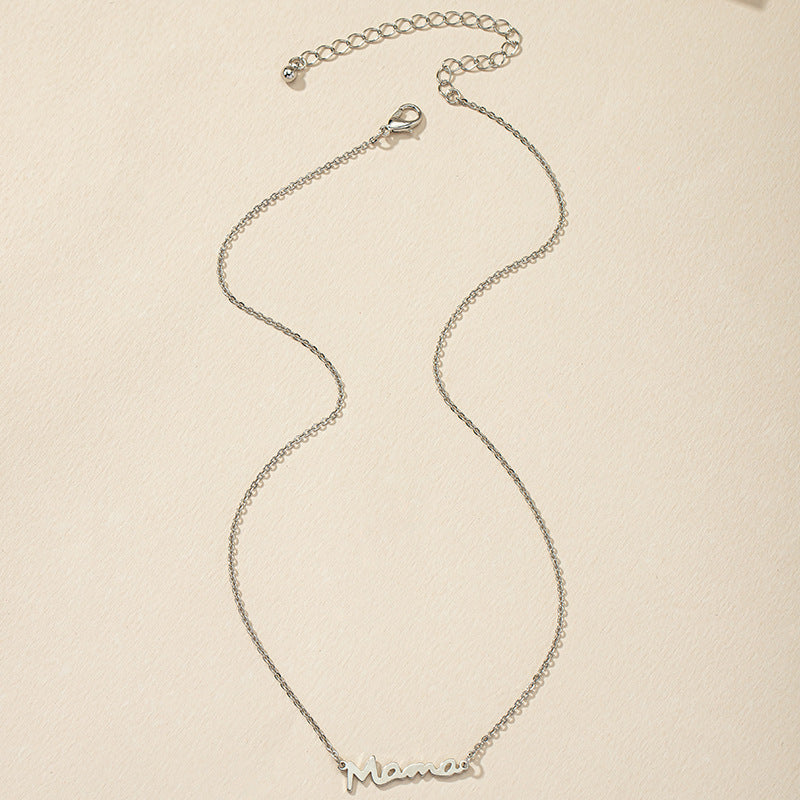 Mama Necklace with Letter Collarbone Chain: Trendy Minimalist Design from Europe and America