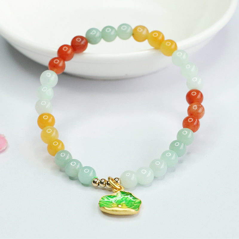 Colorful Sterling Silver Jade Bracelet by China-Chic Jewelry