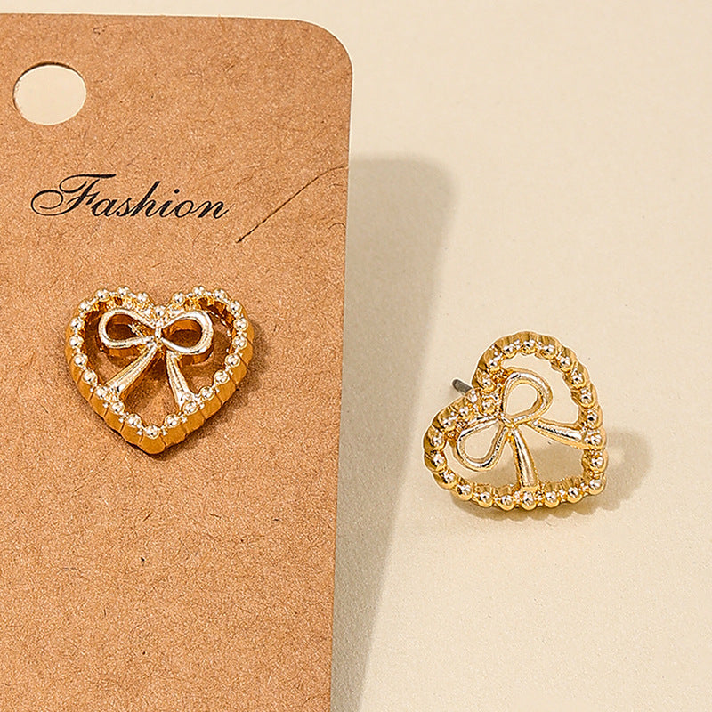 Chic Hollow Love Bow Earrings - Vienna Verve Collection