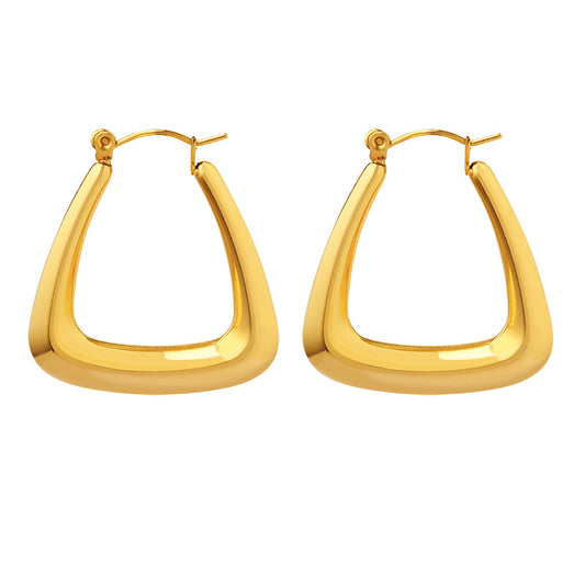 Elegant U-Shaped Earrings in 18k Gold Titanium Steel - Everyday Genie Collection