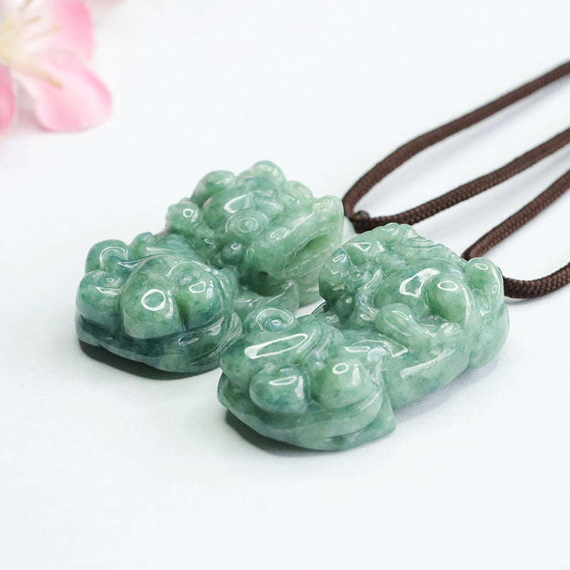 Jade Fortune Pixiu Sterling Silver Pendant