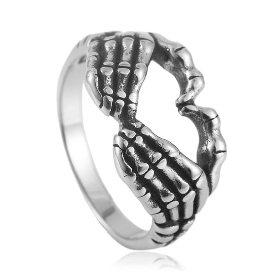 Trendy Titanium Steel Skull Ring for Men - Retro Stainless Steel Hand Accessory