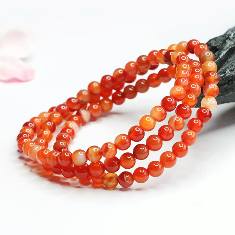 Silk Agate Buddha Beads Bracelet and Necklace Combination