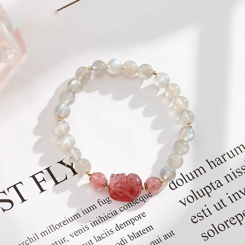 Crystal Pixiu Bracelet - Golden Hair Crystal Handicraft Gift for Best Friend