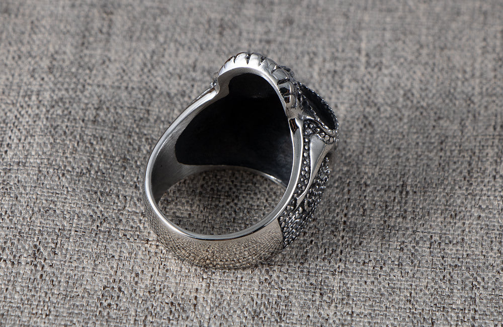 Titanium Steel Skull Ghost Head Ring for Men – Exaggerated Nightclub Jewelry in Sizes 7-12