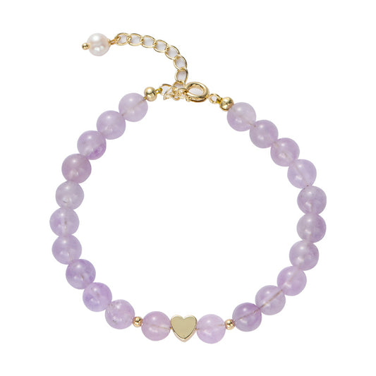 Purple Crystal Heart Bracelet for Women by Planderful Collection