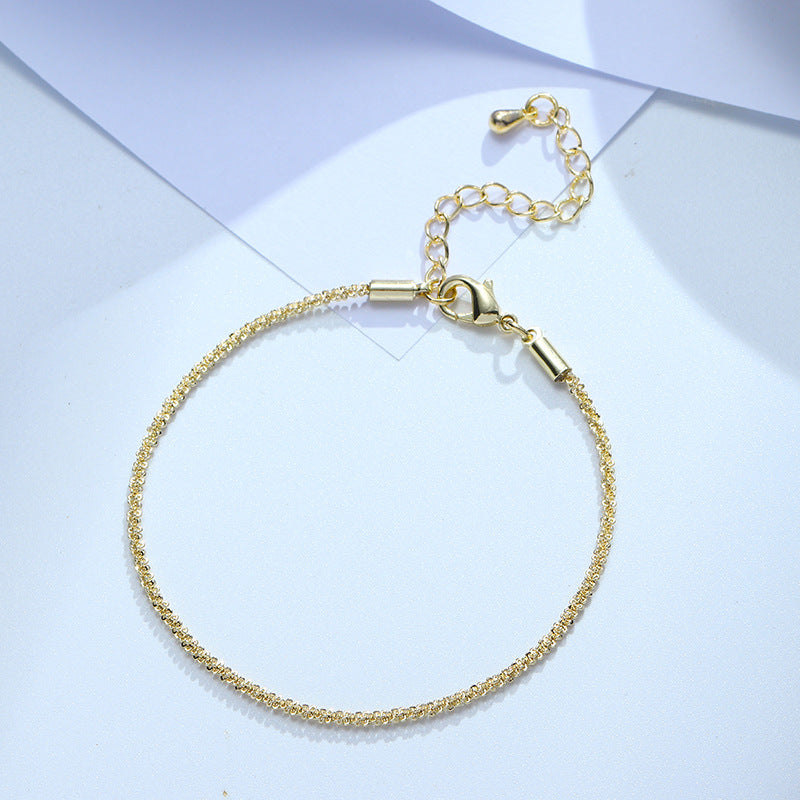 Crystal Double Layer Bracelet with 14K Gold Plating