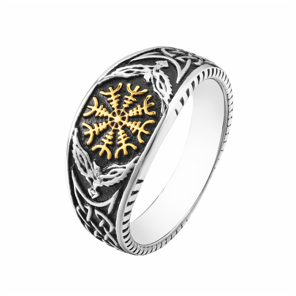 Personalized Retro Viking Celtic Titanium Steel Ring for Men - European & American Wholesale Jewelry